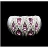 Image 2 : 14KT White Gold 1.40ctw Pink Tourmaline and Diamond Ring