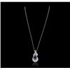 Image 2 : 18KT White Gold 4.63ct Tanzanite and Diamond Pendant With Chain