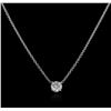 Image 1 : 14KT White Gold 0.50ct Diamond Solitaire Pendant With Chain