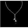 Image 2 : 18KT White Gold Pearl and Diamond Necklace