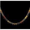 Image 1 : 37.08ctw Multi Color Sapphire Necklace - 14KT Yellow Gold