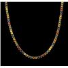 Image 2 : 37.08ctw Multi Color Sapphire Necklace - 14KT Yellow Gold