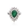 Image 2 : 18KT White Gold GIA Certified 1.50ct Emerald and Diamond Ring