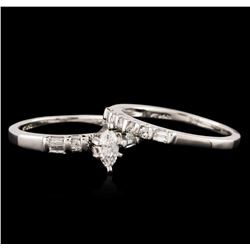 Platinum 0.85ctw Diamond Wedding Ring Set