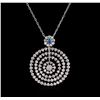 Image 1 : 5.32ctw Diamond Pendant With Chain - 14KT White Gold