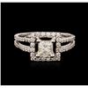 Image 2 : 18KT White Gold 1.12ctw Diamond Ring