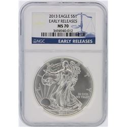 2013 NGC Graded MS70 $1 American Silver Eagle Silver Coin