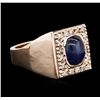 Image 1 : 14KT Rose Gold 4.31ct Sapphire and Diamond Ring