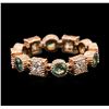 Image 2 : 14KT Rose Gold 1.02ctw Green Chrysoberyl and Diamond Ring