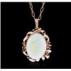 Image 1 : 14KT Rose Gold 15.31ct Opal and Diamond Pendant With Chain