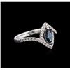 Image 1 : 14KT White Gold 0.75ctw Blue Diamond Ring
