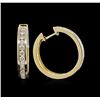 Image 2 : 0.70ctw Diamond Hoop Earrings - 14KT Yellow Gold