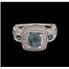Image 2 : 2.66ct Alexandrite and Diamond Ring - 18KT White Gold