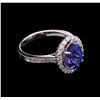 Image 2 : 2.15ct Tanzanite and Diamond Ring - 14KT White Gold