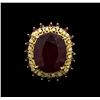 Image 2 : 32.79ctw Ruby and Diamond Ring - 14KT Yellow Gold