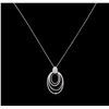 Image 1 : 1.01ctw Diamond Pendant With Chain - 14KT White Gold