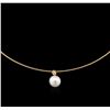 Image 2 : Freshwater Pearl Pendant With Chain - 14KT Yellow Gold