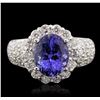 Image 1 : 14KT White Gold 3.94ct Tanzanite and Diamond Ring