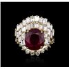 Image 2 : 14KT Yellow Gold 6.78ct Ruby and Diamond Ring