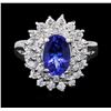 Image 2 : 14KT White Gold 1.65ct Tanzanite and Diamond Ring