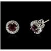 Image 2 : 14KT White Gold 1.83ctw Ruby and Diamond Earrings