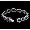 Image 3 : 35.86ctw Sapphire and Diamond Bracelet - 14KT White Gold