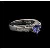 Image 1 : 0.80ct Tanzanite and Diamond Ring -14KT White Gold