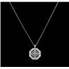 Image 2 : 1.58ctw Diamond Pendant With Chain - 14KT White Gold