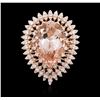 Image 2 : 14KT Rose Gold 11.58ct Morganite and Diamond Ring