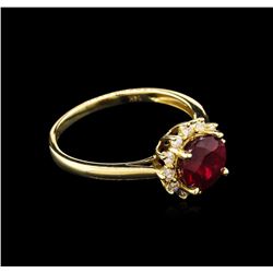 2.01ct Ruby and Diamond Ring - 14KT Yellow Gold