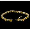 Image 3 : 14.97ctw Multi Color Sapphire Bracelet - 14KT Yellow Gold