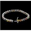 Image 3 : 10.58ctw Multi Color Sapphire Bracelet - 14KT White Gold