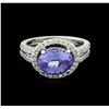 Image 2 : 2.55ct Tanzanite and Diamond Ring - 14KT White Gold