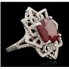 Image 1 : 14KT White Gold 11.02ct Ruby and Diamond Ring