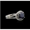 Image 1 : 14KT White Gold 4.65ct Sapphire and Diamond Ring