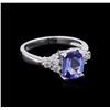 Image 1 : 1.95ct Tanzanite and Diamond Ring - 14KT White Gold