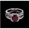 Image 2 : 2.22ct Ruby and Diamond Ring - 14KT White Gold