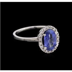 2.25ct Blue Sapphire and Diamond Ring - 14KT White Gold