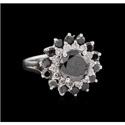 2.54ctw Fancy Black Diamond Ring - 14KT White Gold