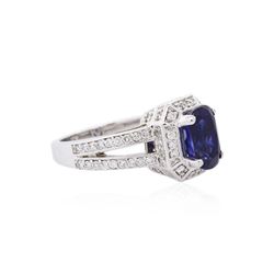 14KT White Gold GIA Certified 3.06ct Sapphire and Diamond Ring