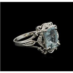 2.17ct Aquamarine Solitaire Ring - Sterling Silver