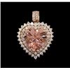 Image 1 : 15.06ct Morganite and Diamond Pendant - 14KT Rose Gold