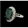 Image 1 : 14KT White Gold 11.46ct Emerald and Diamond Ring