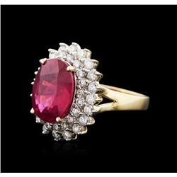 14KT Yellow Gold 5.43ct Ruby and Diamond Ring