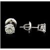 Image 2 : 1.09ctw Diamond Stud Earrings - 14KT White Gold