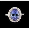 Image 2 : 5.86ct Tanzanite and Diamond Ring - 14KT Yellow Gold