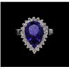Image 2 : 3.82ct Tanzanite and Diamond Ring - 14KT White Gold