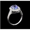 Image 3 : 2.50ct Tanzanite and Diamond Ring - 14KT White Gold