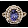 Image 2 : 14KT Yellow Gold 2.37ct Tanzanite and Diamond Ring