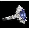 Image 1 : 14KT White Gold 1.18ct Tanzanite and Diamond Ring